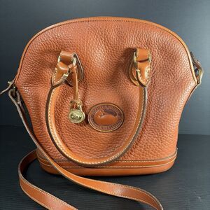 Vintage USA Dooney Bourke Norfolk Satchel Tan Purse Bag All Weather READ